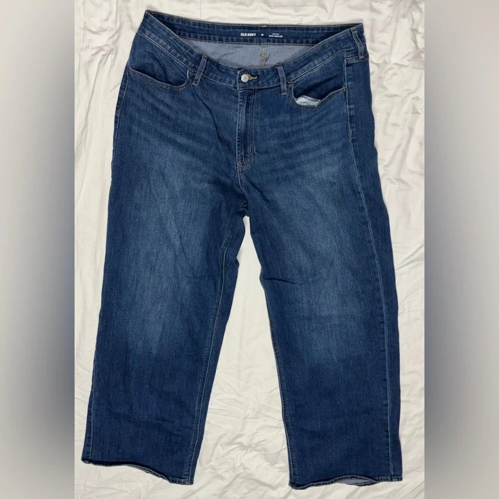Old Navy High-Waisted Wow Wide-Leg Jeans Medium Wash Size 16 - Picture 6 of 7